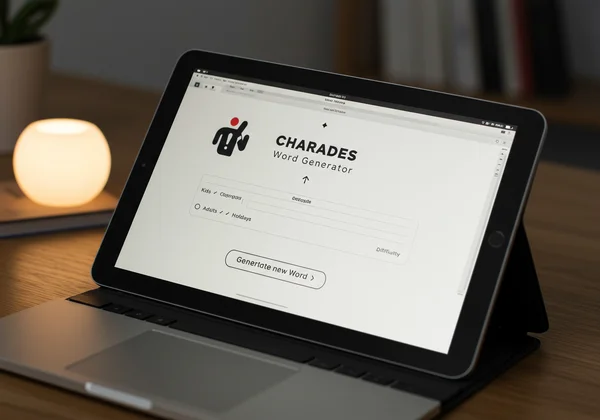 User interface of the online charades generator