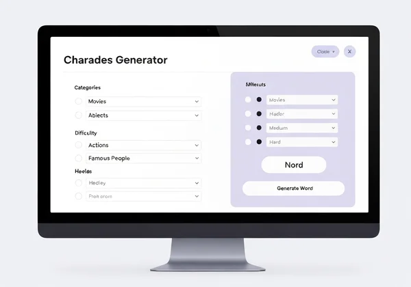 Charades generator website with categories