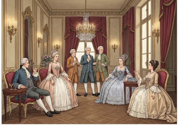 Bangsawan Perancis abad ke-18 bermain charades